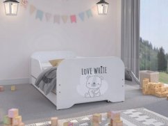 Gyerekágy ágyneműtartóval 140 x 70 cm LOVE WHITE