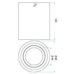 Stropni reflektor s podesivim kutom snopa – 80 x 100 mm