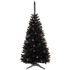 Schwarzer Weihnachtsbaum mit goldenen Zweigen 180 cm