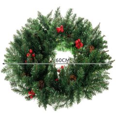 Weihnachtskranz mit Tannenzapfen und Eberesche 60 cm