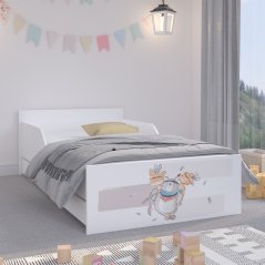 Pohodlná bílá postel s úložným prostorem 180 x 90 cm