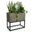 Eleganter breiter Blumentopf aus Metall in Grau LOFT FIORINO 42X22X40 cm