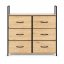Comodă cu 6 sertare din material textil și cadru metalic 87 x 80 x 24 cm