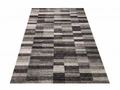 Moderni sivo-smeđi tepih s uzorkom pravokutnika