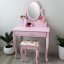 Moderní toaletní stolek s velkou zásuvkou v růžové barvě