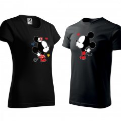 Sada černých valentýnských triček Mickey a Minnie