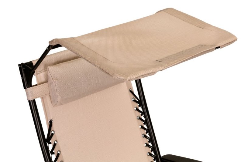 Lettino prendisole con tettuccio beige