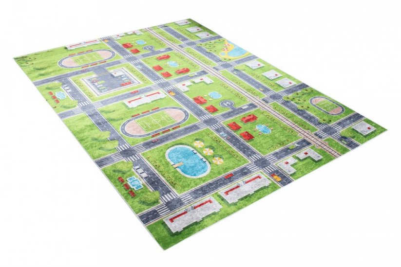 Dětský koberec s motivem zeleného města - Rozměr koberce: Šířka: 80 cm | Délka: 150 cm