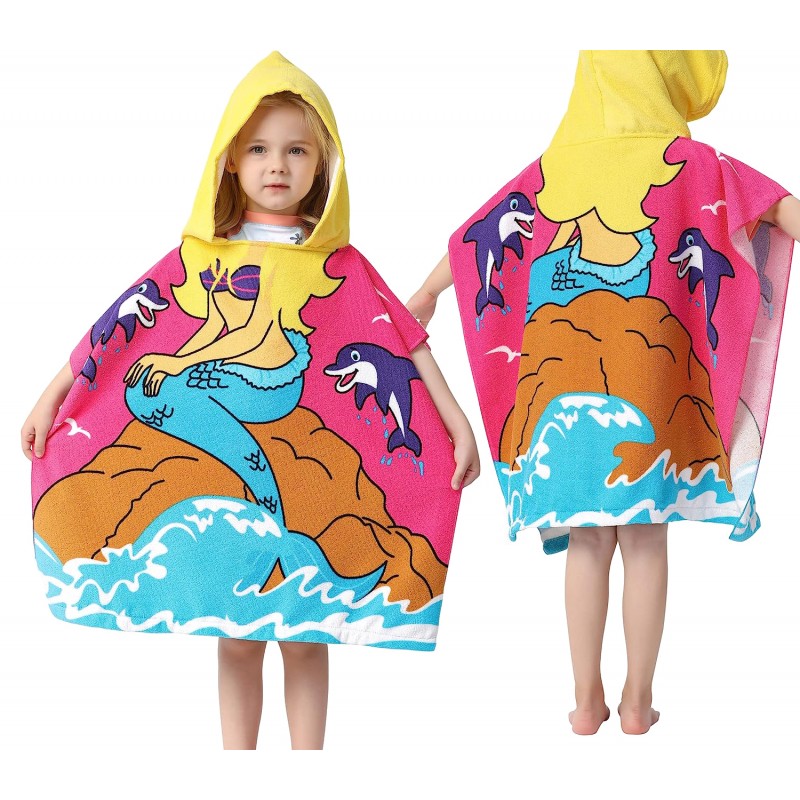 Baby poncho plajă cu sirenă 