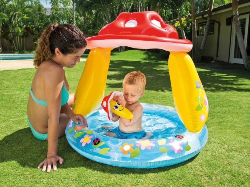Nafukovací dětský bazén se stříškou muchomůrky