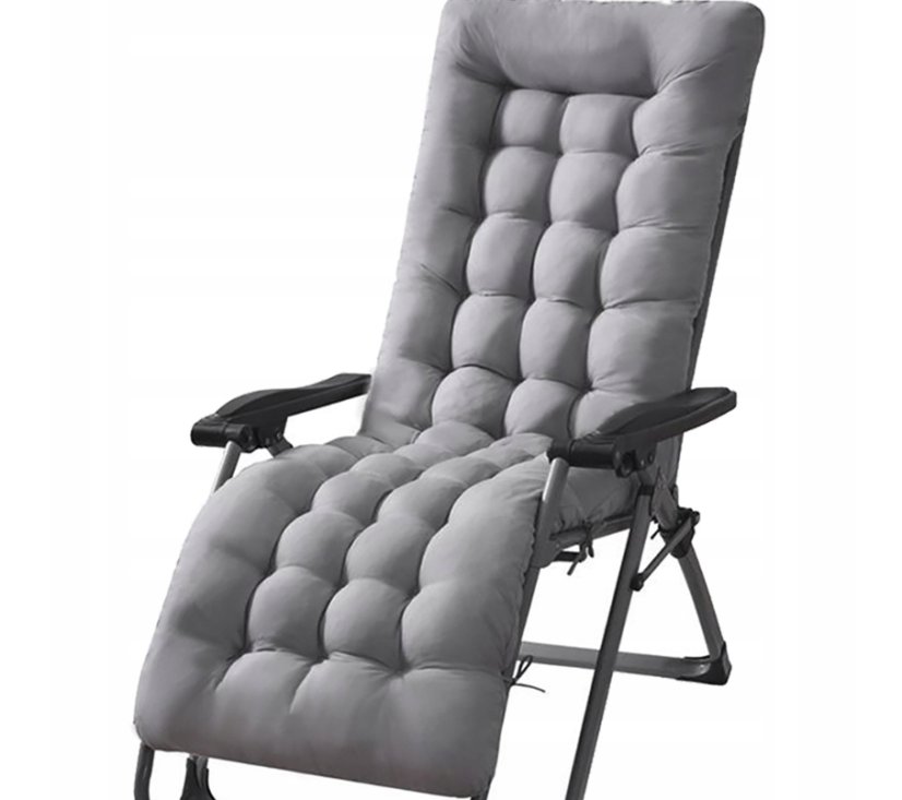 Sivý vankúš na záhradné lehátko 173 cm