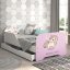 Letto per bambini 140 x 70 cm con motivo unicorno rosa