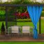 Draperii luxoase albastre exterioare, pentru pavilionul din grădină 155 x 240 cm