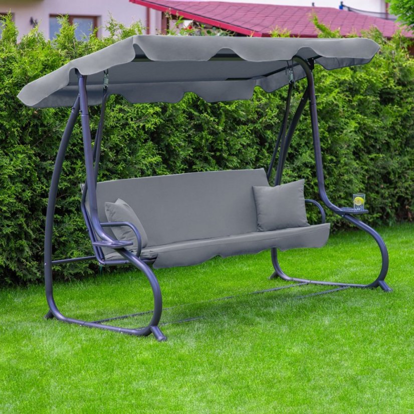 Verstellbare Gartenschaukel in Grau