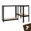 Raft negru cu 4 rafturi 150 x 75 x 30 cm