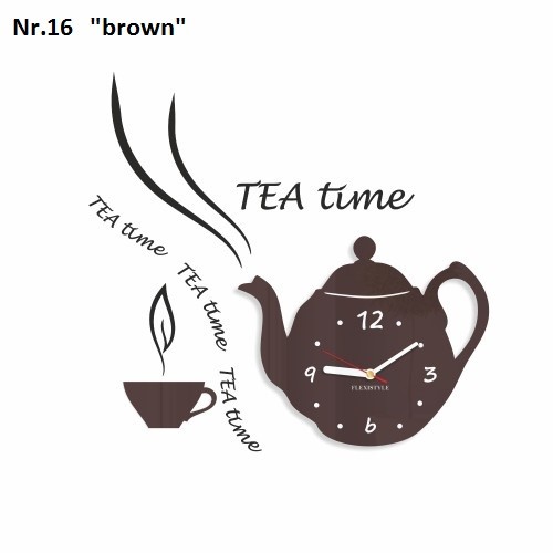 Dekorační kuchyňské hodiny Tea Time - Barva produktu: Sivá