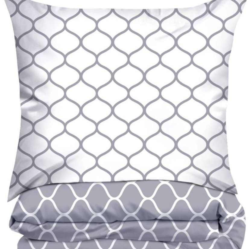 Obojstranná, prémiová bavlnená posteľná bielizeň s geometrickým vzorom