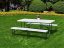 Catering-Set Tisch 180cm + 2 Bänke in weiß