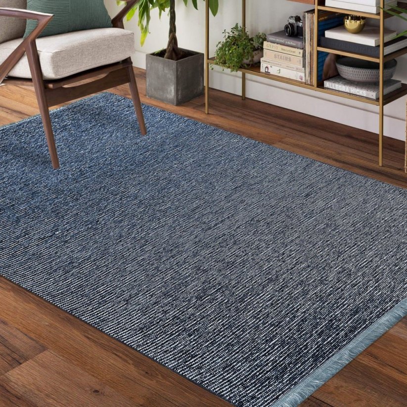 Kvalitní modrý koberec do obývacího pokoje - Rozměr koberce: Šířka: 200 cm | Délka: 290 cm