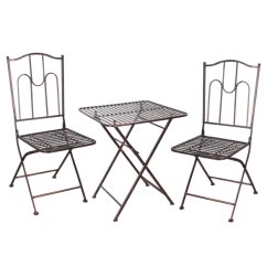 Gartenmöbel, Tisch + Stühle - antike Bronze