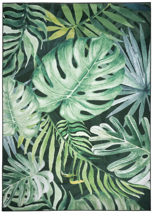 Moderner Teppich FLANNEL mit Monstera-Motiv