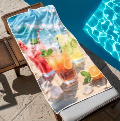 Telo mare con bevande tropicali - Asciugamano colorato ad asciugatura rapida