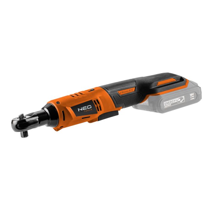 Bežična čegrtaljka Energy+ 18V, Li-lon, 3/8 inča, bez baterije, 1/2 inčni adapter 04-603 NEO