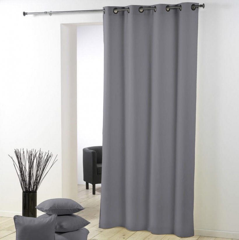 Dolga temno siva zavesa za spalnico 140 x 280 cm