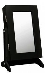 Piccolo portagioie nero con specchio 21 x 15 x 35 cm