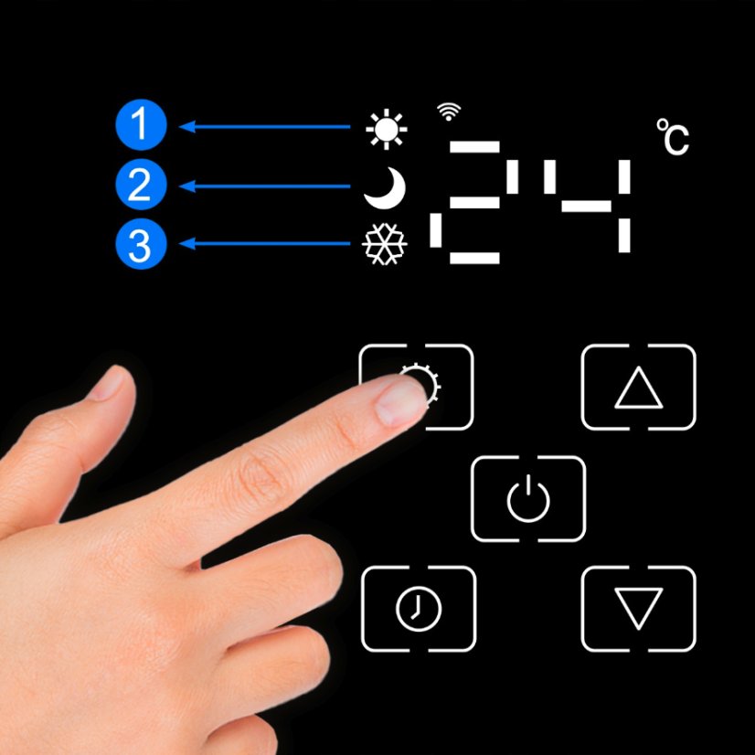 Încălzitor electric cu convector din sticlă MALTEC CH7000DWB