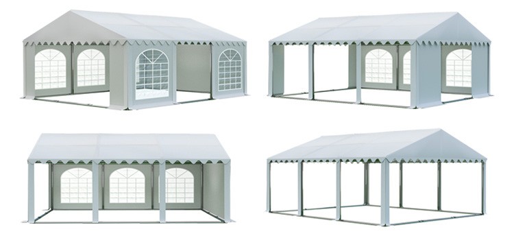 Visokokakovostni zeleno-beli zabave šotor z zeleno streho