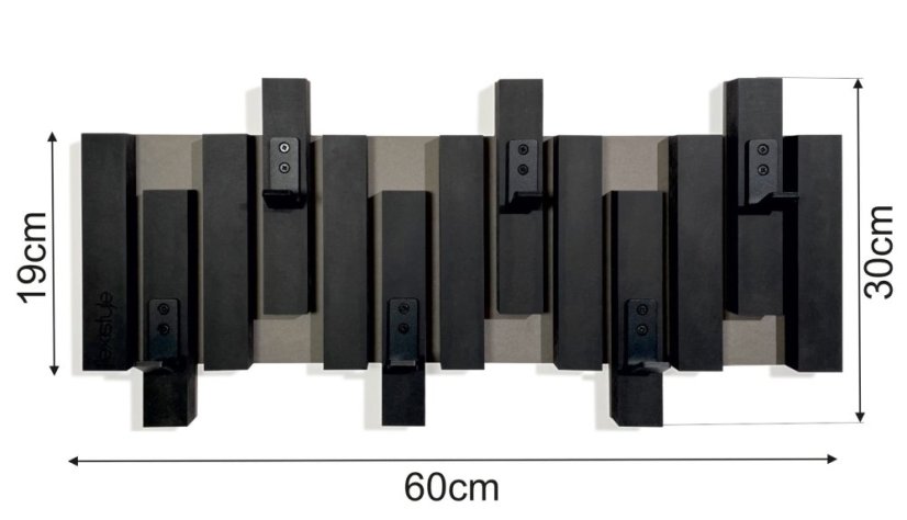 Fekete fali fogas ruhákhoz