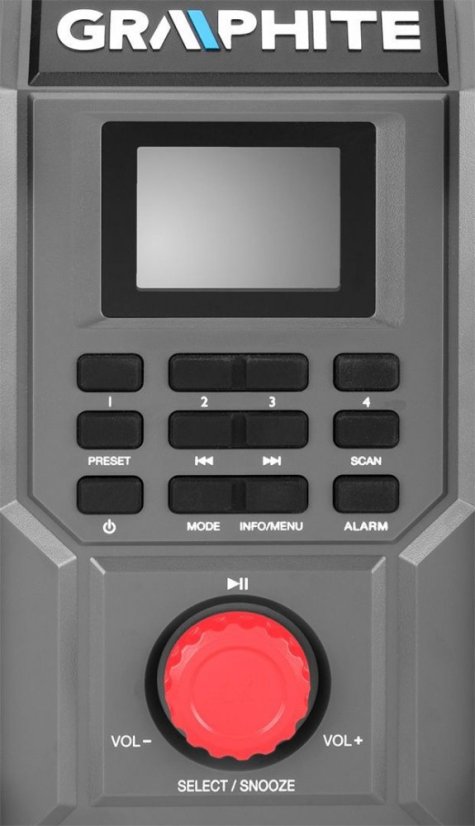 Stavebné rádio značky Graphite Energy+ 