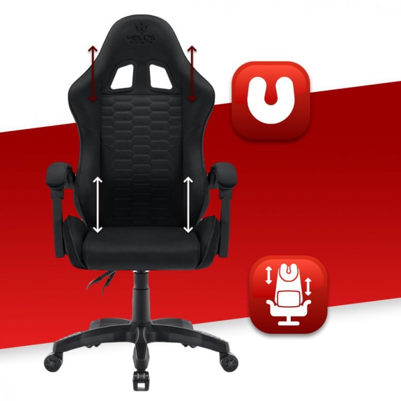 Gaming stol HC-1000 Črna tkanina