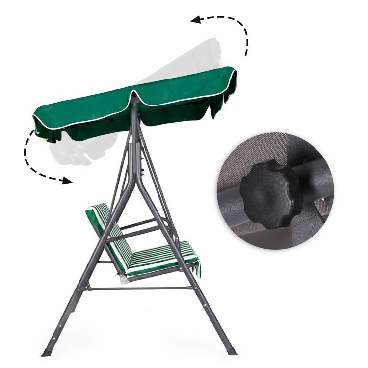 Pohodlná a stylová zahradní houpačka pro 3 osoby se stříškou