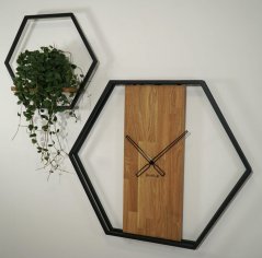 Stilvolle Uhr aus Holz und Metall 50 cm