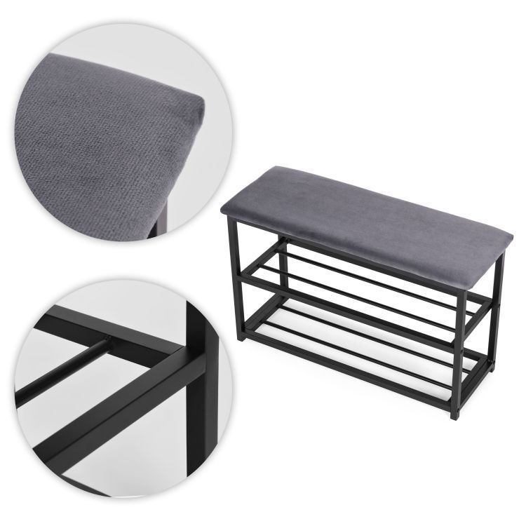 Botník s čalouněným sedákem 80 cm