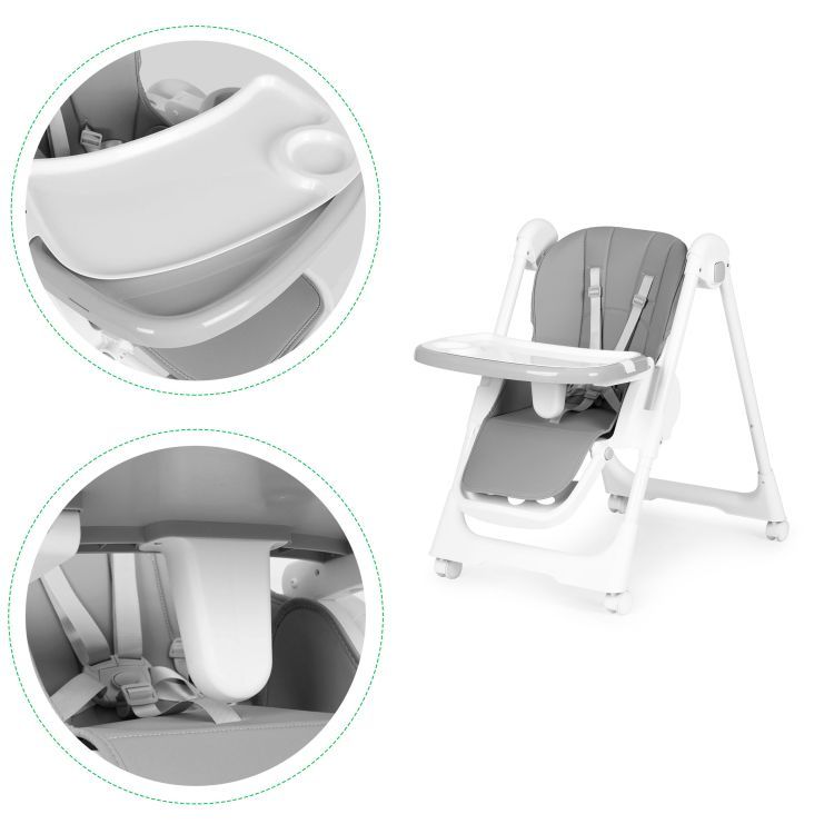 Gyermek étkezőszék szürke színben