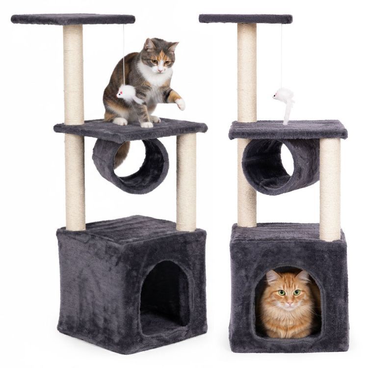 Tiragraffi per gatti, albero per gatti con tunnel 94 cm