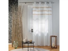 Elegantna bijela zavjesa s ugrađenim prstenovima i uzorkom 140 x 280 cm
