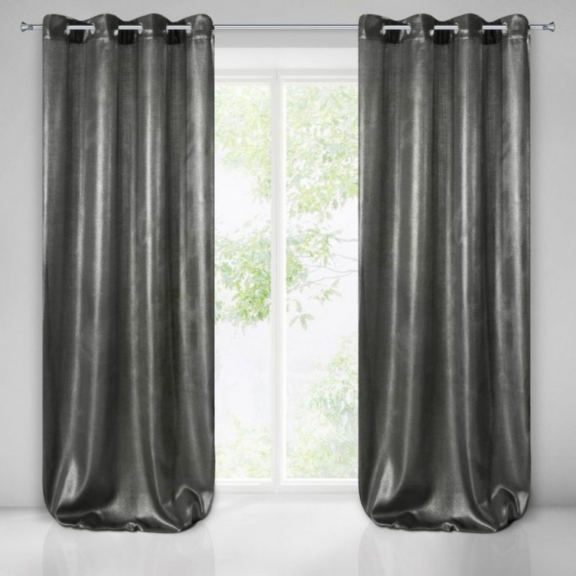 Elegante tenda grigio scuro per il soggiorno 140 x 250 cm