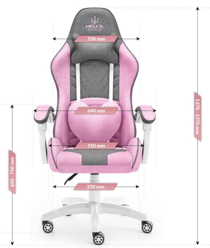 Herné kreslo Rainbow Pink Gray Mesh