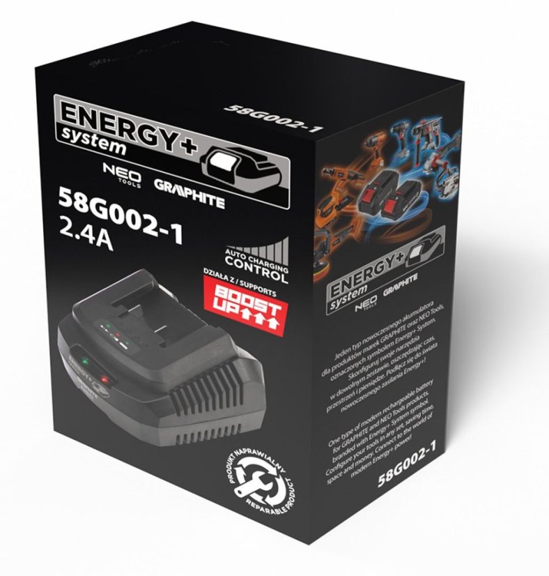Nabíječka baterií ENERGY+ 58G002-1 GRAPHITE