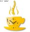 Ceas de perete "Este timpul pentru cafea" - Culoare: Portocalie