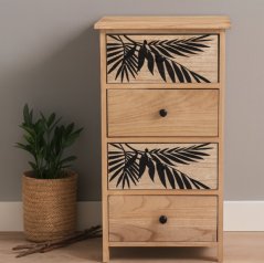 Komoda ZOFIA so 4 zásuvkami – boho dizajn, 40 x 29 x 73 cm