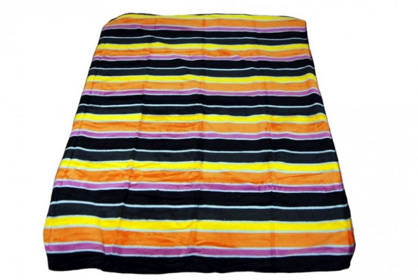 Černé deky s barevnými proužky