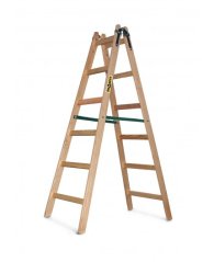 Zweiteilige Holzleiter 2 x 6 mit einer Tragfähigkeit von 150 kg