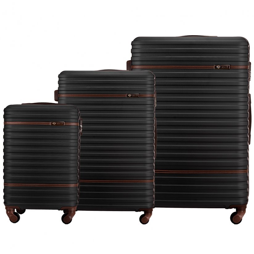 Komplet potovalnih kovčkov STL957 črne barve