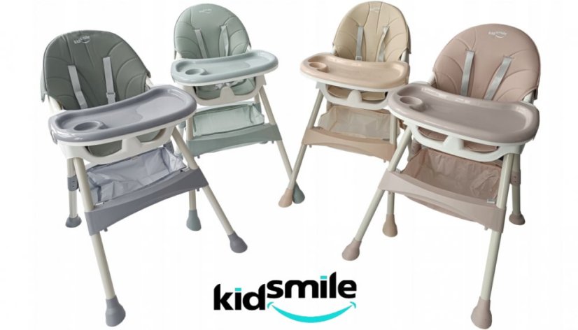 Skladacia stolička na kŕmenie 4v1 v béžovej farbe