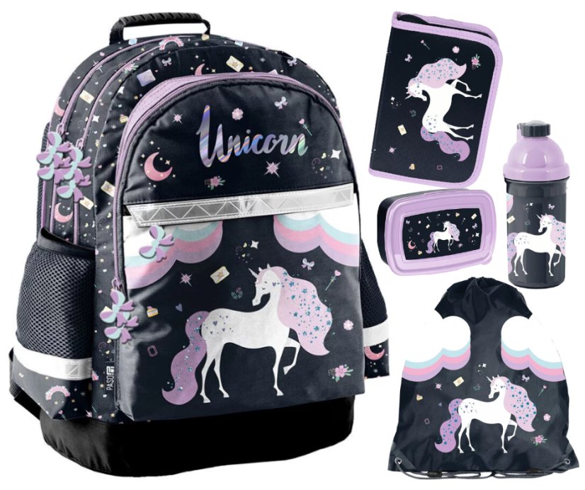 Školský set pre dievčatá Unicorn – 5-dielna súprava s batohom a doplnkami